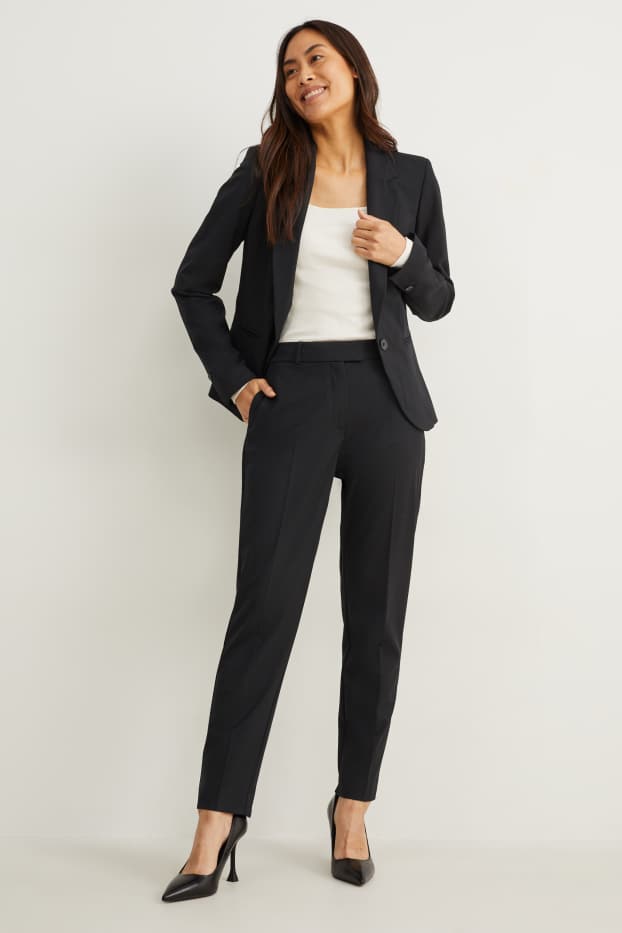 Dona - Pantalons formals - mid waist - slim fit - Mix & Match - negre