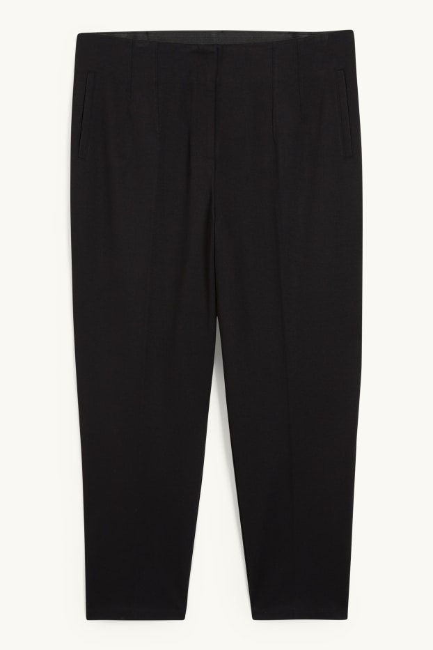 Women - Jersey trousers - regular fit - black