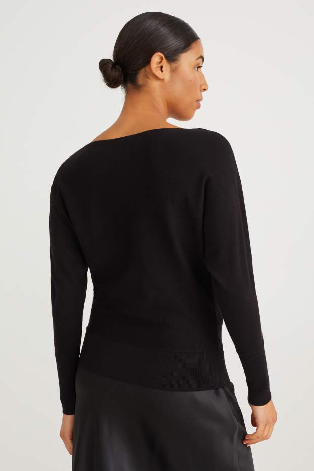 Damen - Feinstrick-Pullover - schwarz