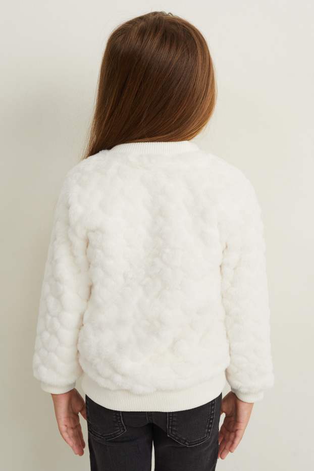 Kinder Mädchen - Kunstfell-Jacke - weiß