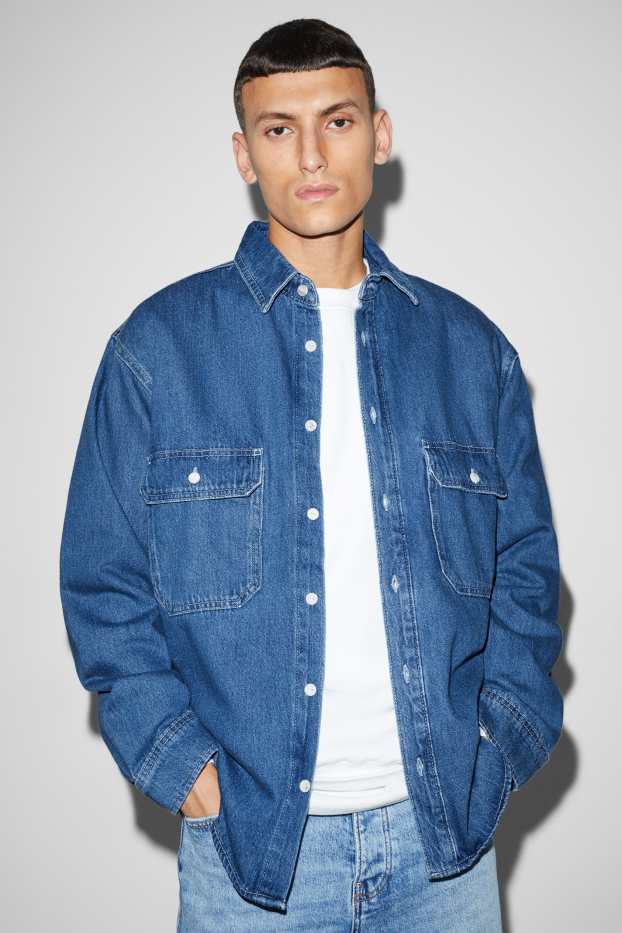 Men - Denim shirt jacket - blue denim