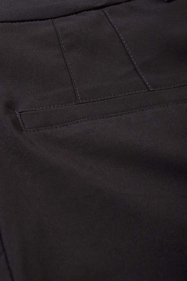 Femmes - Pantalon en toile - mid waist - straight fit - noir