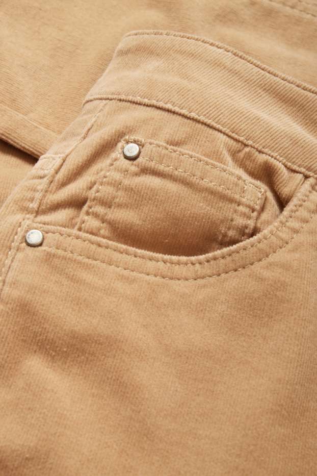 Dames - Corduroy broek - high waist - straight fit - lichtbruin