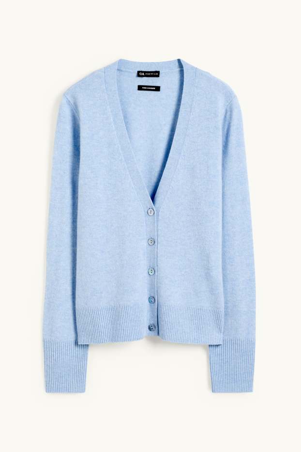 Femmes - Gilet de maille en cachemire - bleu clair