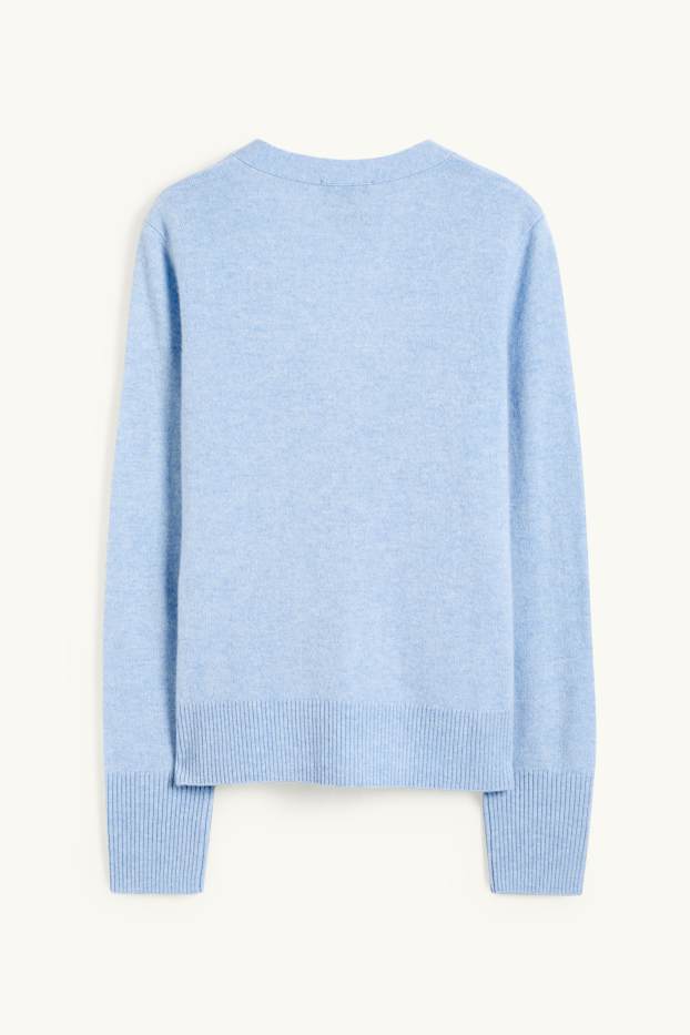 Femmes - Gilet de maille en cachemire - bleu clair
