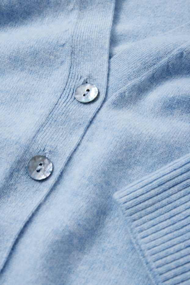 Femmes - Gilet de maille en cachemire - bleu clair