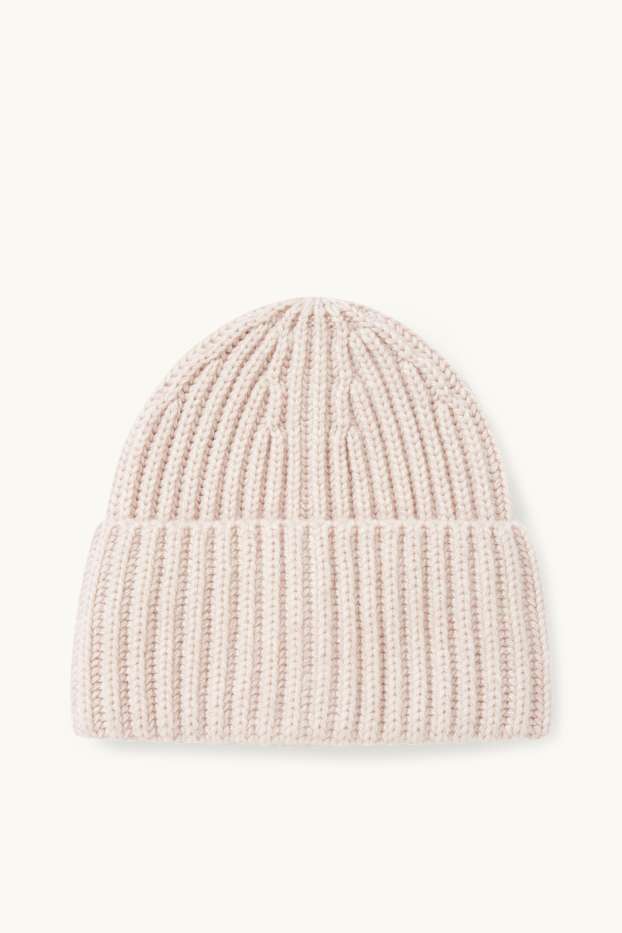 Damen - Mütze mit Kaschmir-Anteil - hellbeige