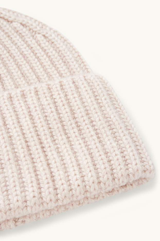 Damen - Mütze mit Kaschmir-Anteil - hellbeige