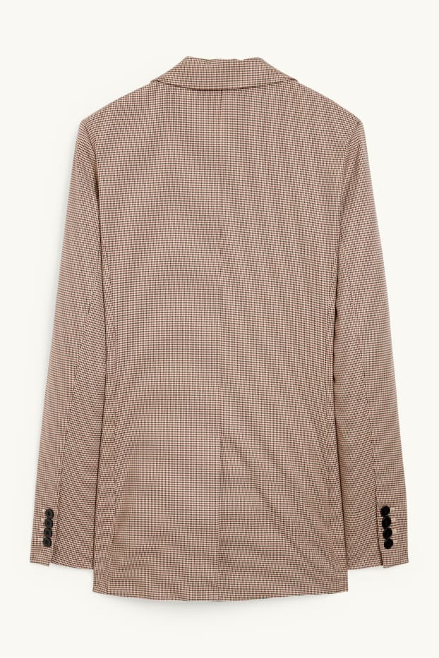 Women - Blazer - regular fit - check - light beige