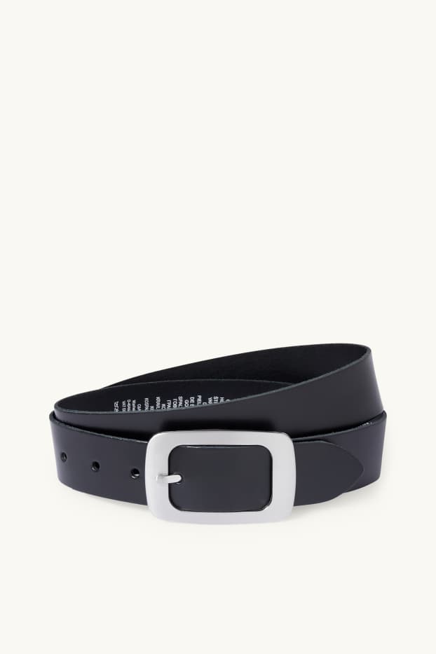 Femmes - Ceinture en cuir - noir