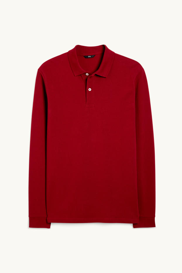 Men - Polo shirt - dark red