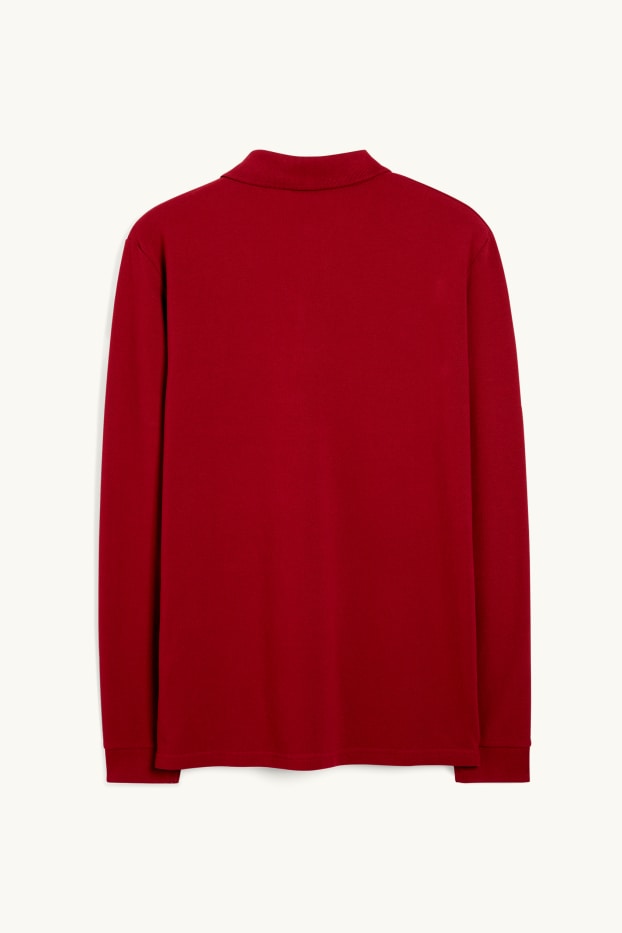 Men - Polo shirt - dark red