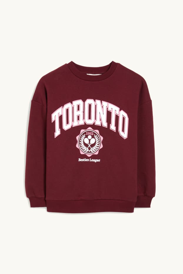 Kinderen: meisjes - Uitgebreide maten - sweatshirt - bordeaux