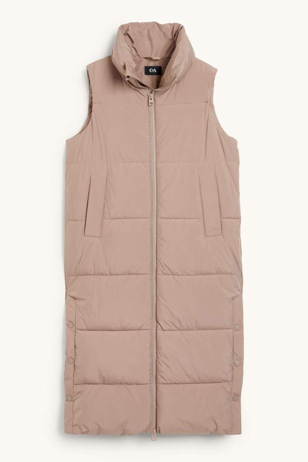 Femmes - Doudoune longue sans manches - beige