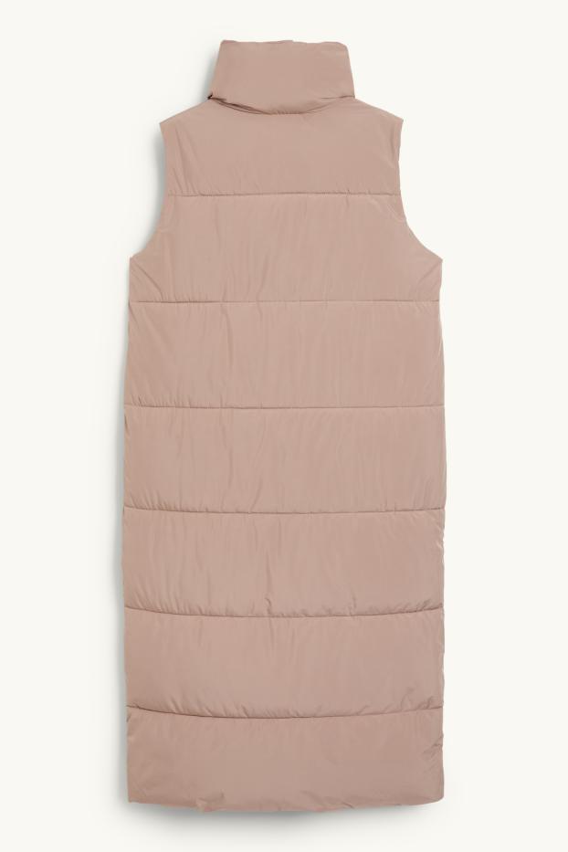 Femmes - Doudoune longue sans manches - beige