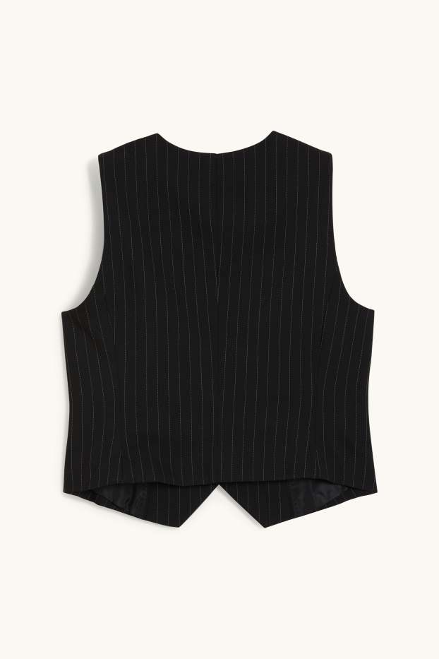 Women - Waistcoat - pinstripes - black / white