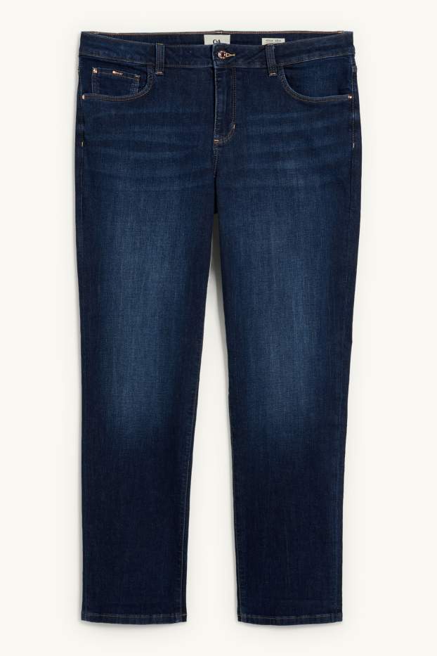 Damen - Straight Jeans - Mid Waist - LYCRA® - jeansblau