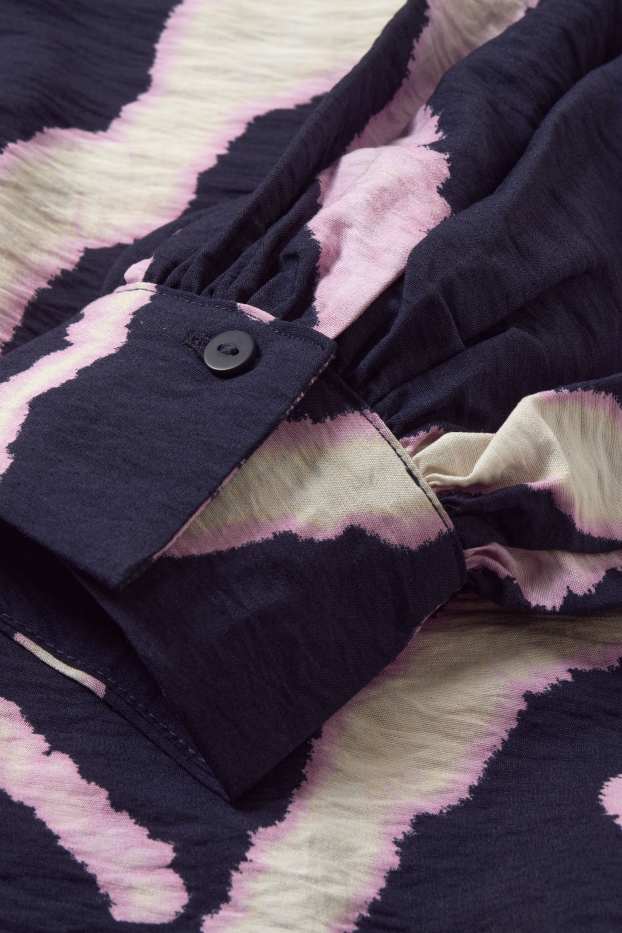 Femmes - Robe évasée - à motif - bleu foncé