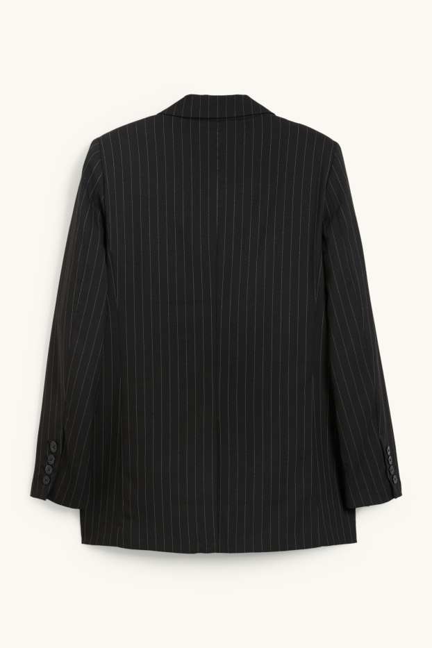 Women - Oversized blazer - pinstripes - black / white