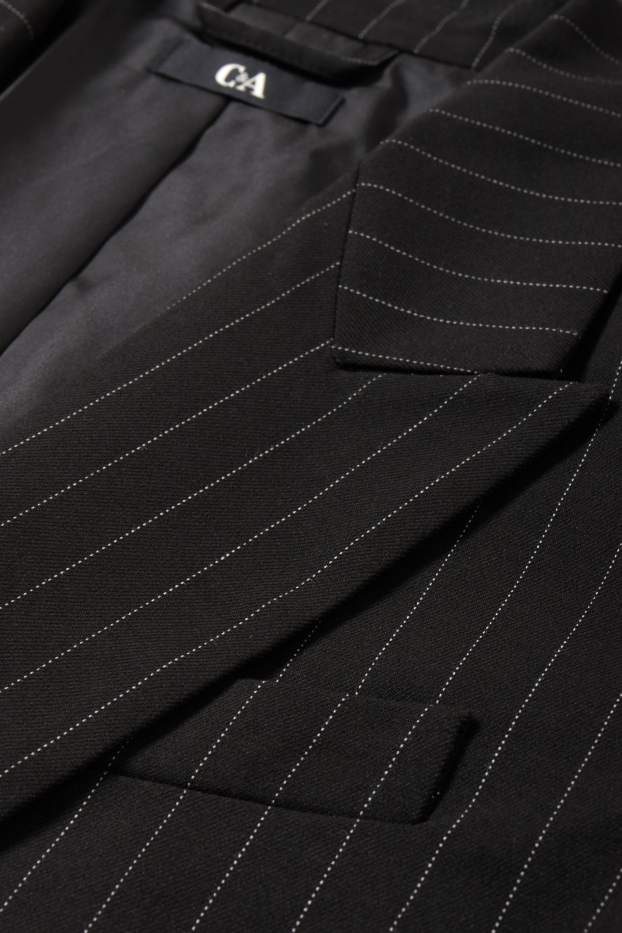 Women - Oversized blazer - pinstripes - black / white