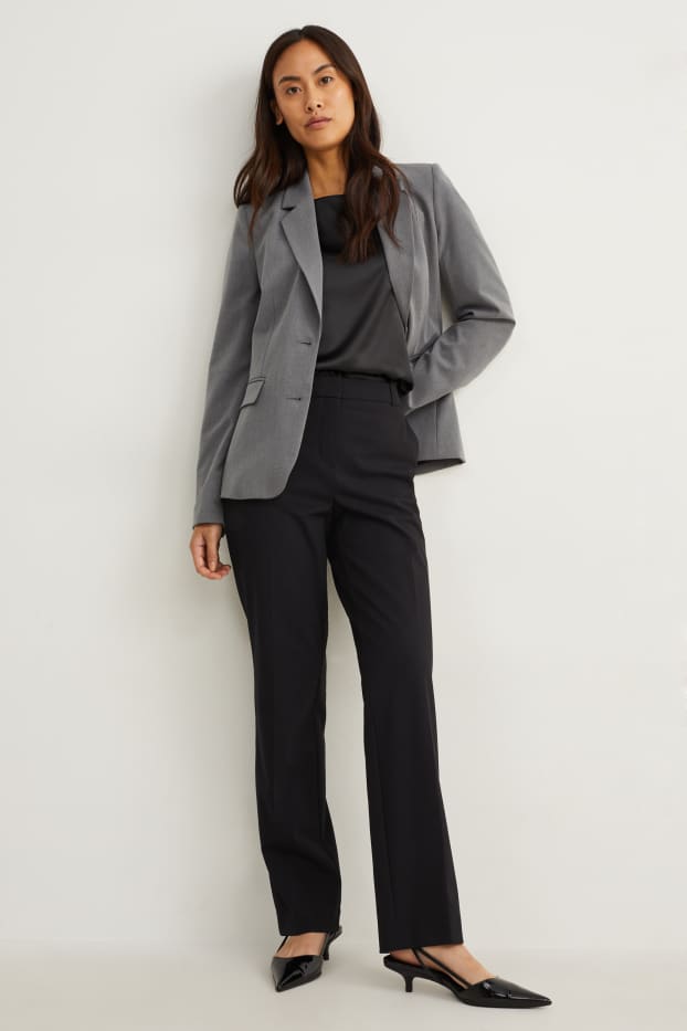 Dona - Pantalons formals - mid waist - slim fit - Mix & Match - negre