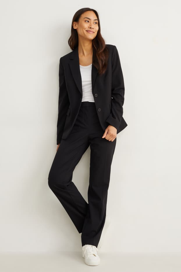 Dona - Pantalons formals - mid waist - slim fit - Mix & Match - negre