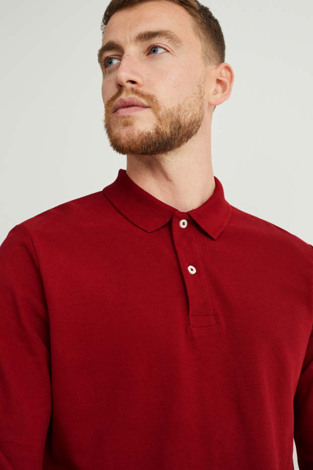 Men - Polo shirt - dark red