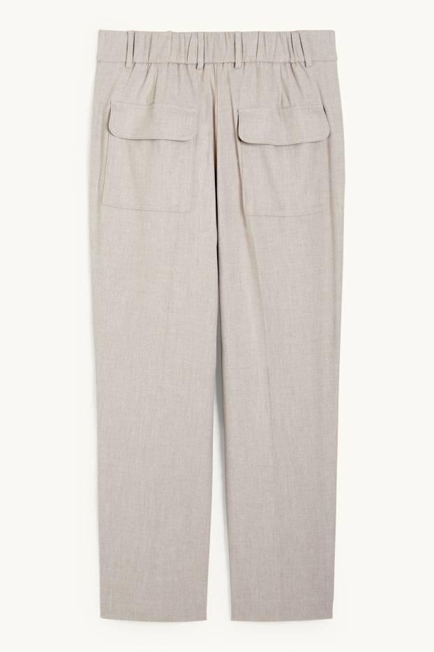 Donna - Pantaloni di stoffa - vita alta - tapered fit - bianco crema