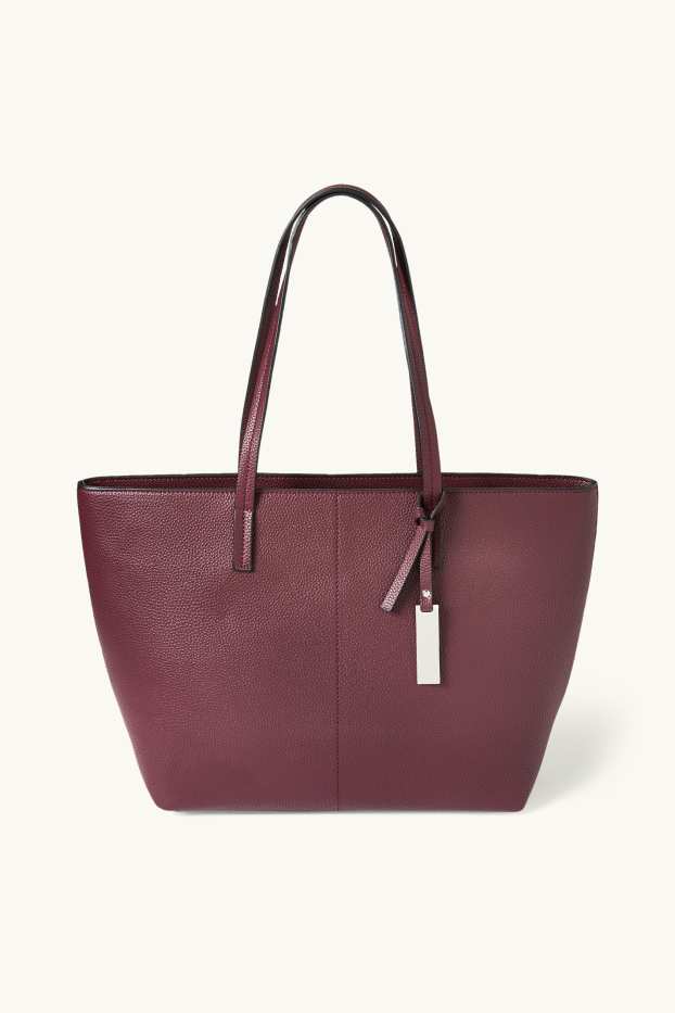 Dames - Shopper - imitatieleer - bordeaux