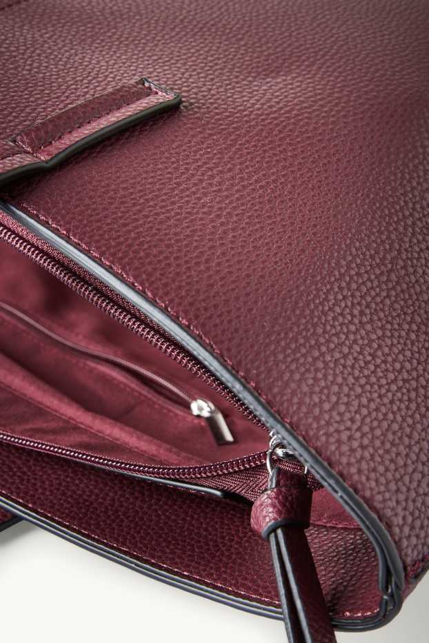 Dames - Shopper - imitatieleer - bordeaux