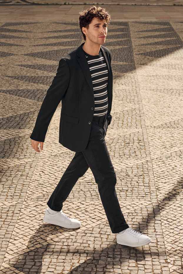 Pánské - Oblekové sako - slim fit - Flex - LYCRA® - Mix & Match - černá