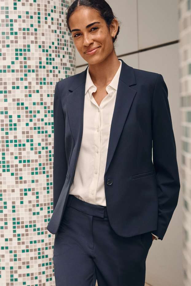 Damen - Business-Blazer - tailliert - Mix & Match  - dunkelblau