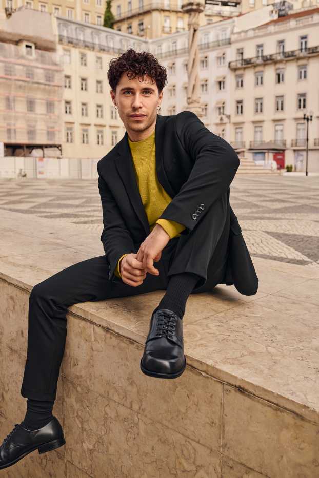 Uomo - Pantaloni coordinabili - slim fit - Flex - LYCRA® - Mix & Match - nero