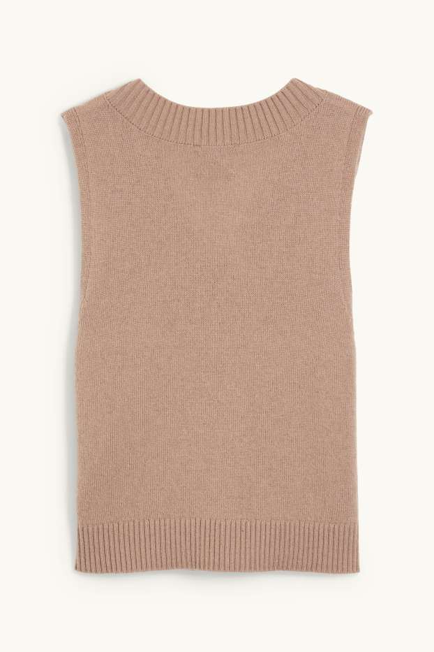 Women - Slipover - wool blend - light beige