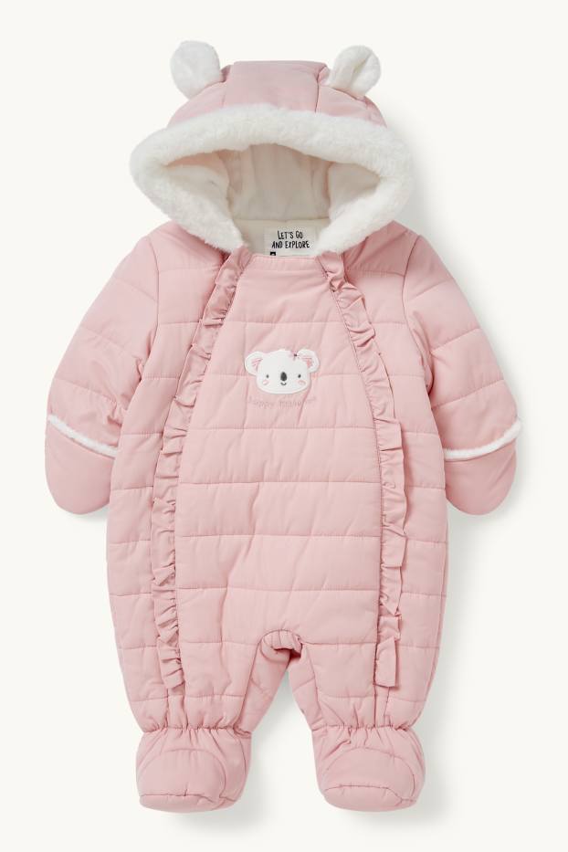 Bébés filles - Combinaison de neige à capuche pour bébé - rose