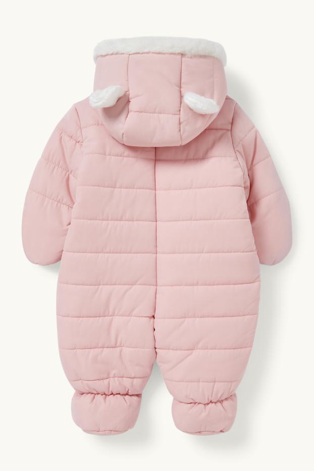 Bébés filles - Combinaison de neige à capuche pour bébé - rose