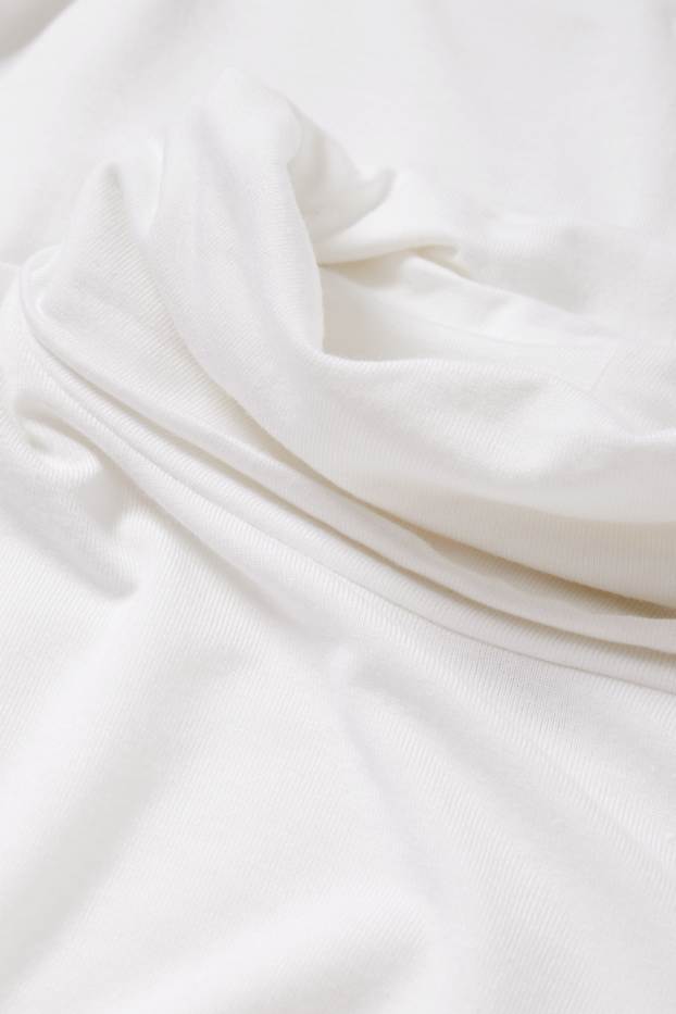 Women - Basic polo neck top - white
