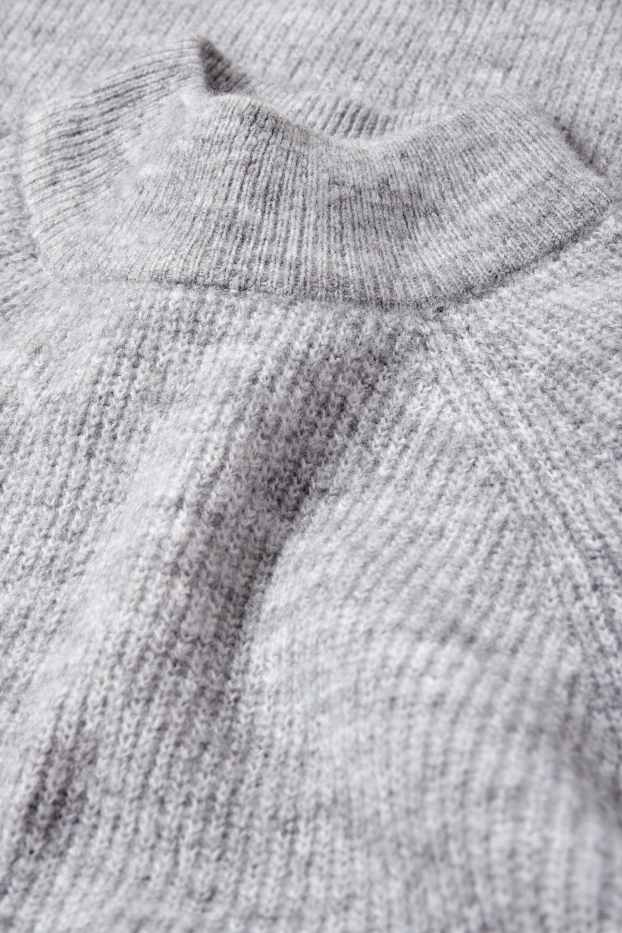 Damen - Strickkleid - hellgrau-melange