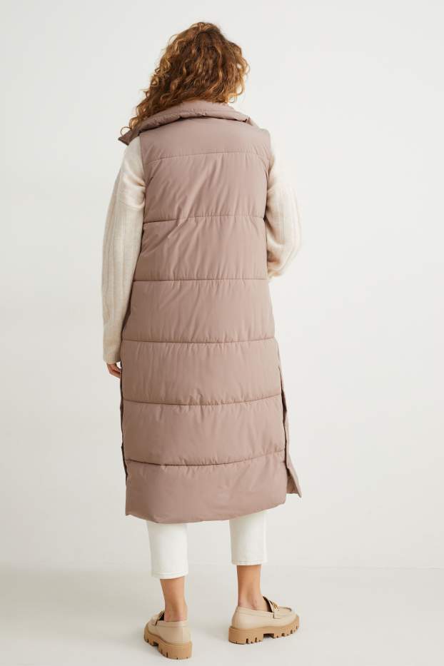 Femmes - Doudoune longue sans manches - beige