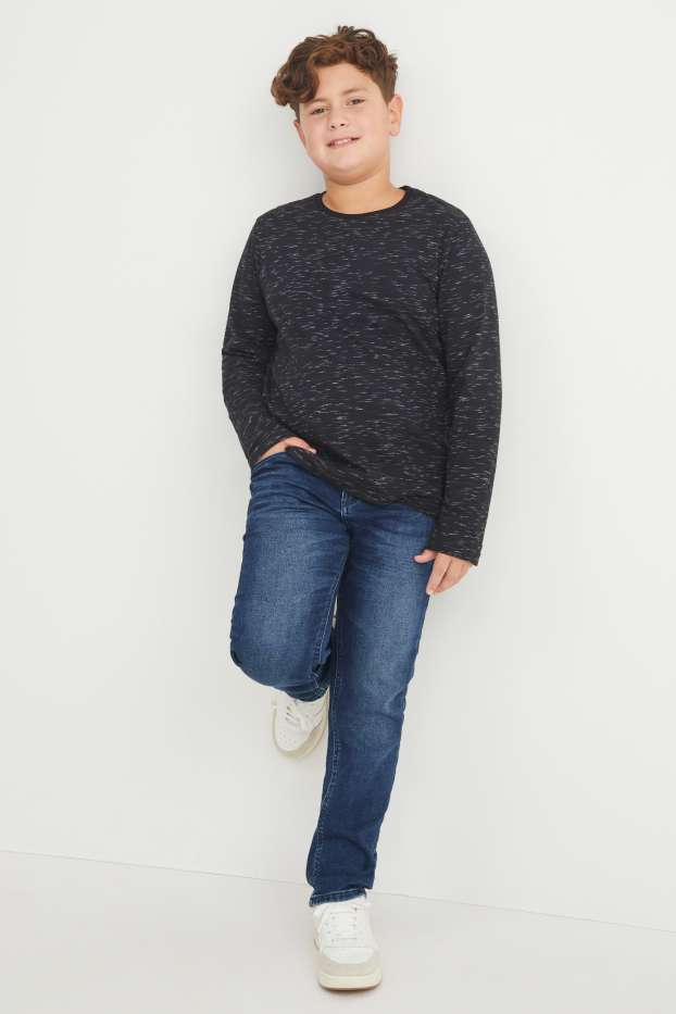 Děti - chlapci - Rozšířené velikosti - multipack 2 ks - slim jeans - jog denim - džíny - tmavošedé