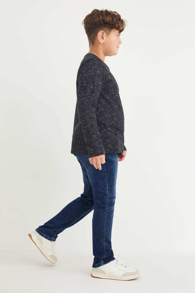 Děti - chlapci - Rozšířené velikosti - multipack 2 ks - slim jeans - jog denim - džíny - tmavošedé