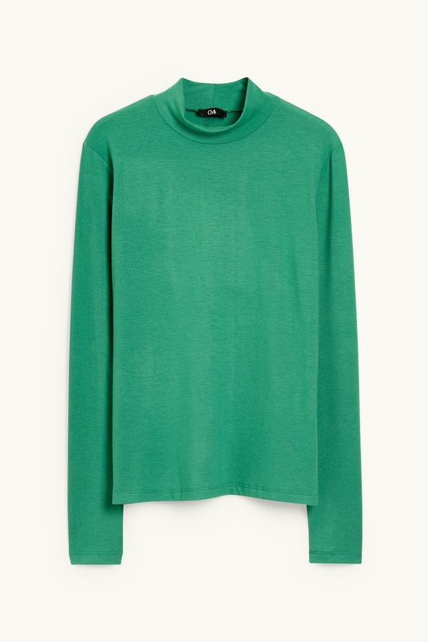 Dames - Shirt met rolkraagje - groen