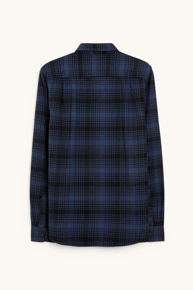 Herren - Hemd - Regular Fit - Button-down - kariert - dunkelblau