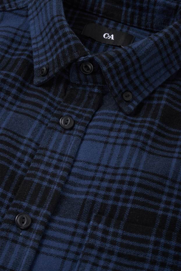 Herren - Hemd - Regular Fit - Button-down - kariert - dunkelblau