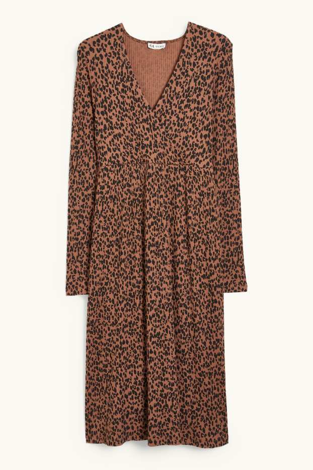 Femmes - Robe d’allaitement - à motif - marron