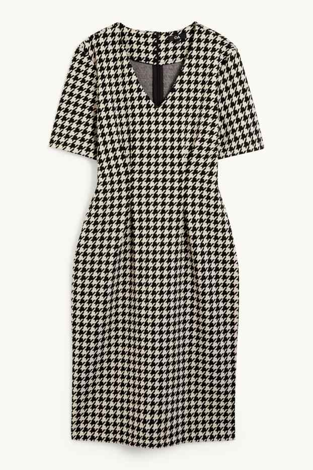 Femmes - Robe étui - à motif - noir / beige
