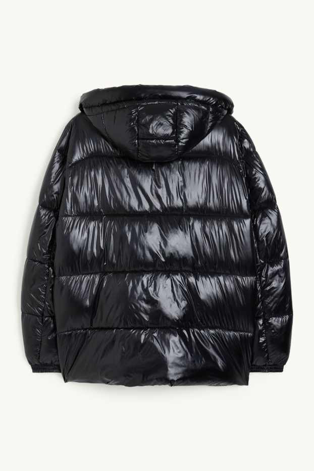 Men - Quilted jacket with hood - black