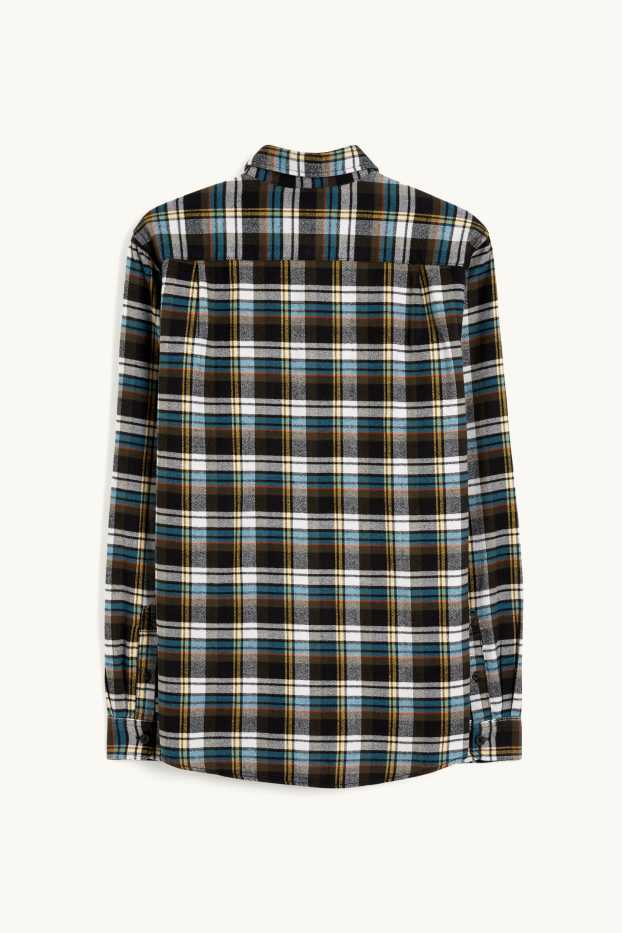 Home - Camisa de franel·la - regular fit - Kent - de quadres - verd