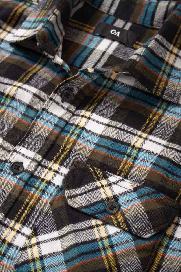 Home - Camisa de franel·la - regular fit - Kent - de quadres - verd