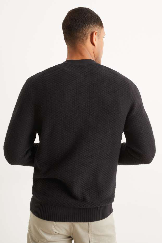 Home - Jaqueta de punt amb component de caixmir - mescla de llana - negre